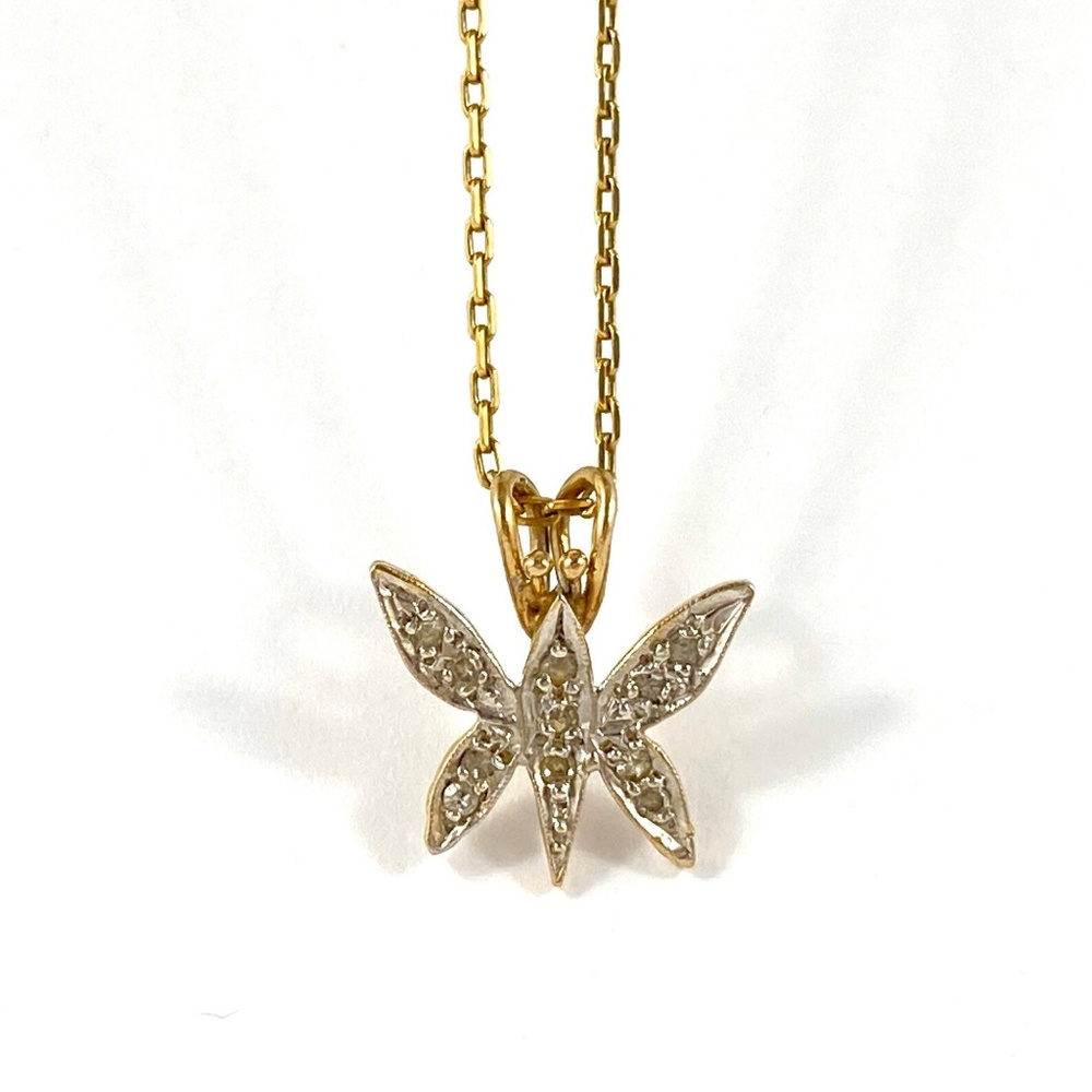 10K Diamond Butterfly pendant butterfly charm